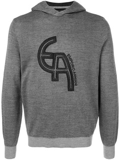 Emporio Armani embroidered logo hoodie