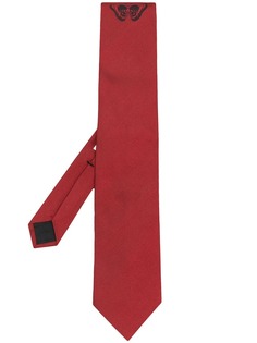 Alexander McQueen embroidered butterfly motif tie