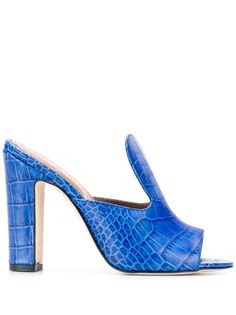 Paris Texas crocodile print mules
