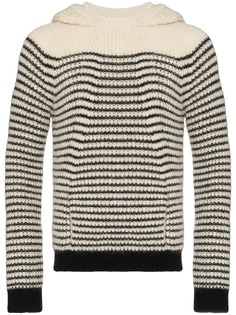 Saint Laurent striped knit hoodie