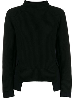 Sacai knitted sweatshirt with jacket panels