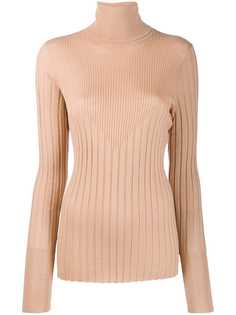 Nude roll neck knitted top