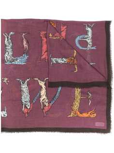 Loewe Animalia typography scarf
