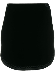 Saint Laurent бархатная юбка с позументной тесьмой