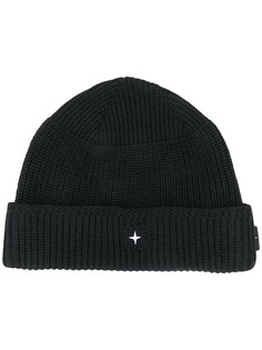 Stone Island logo embroidered beanie