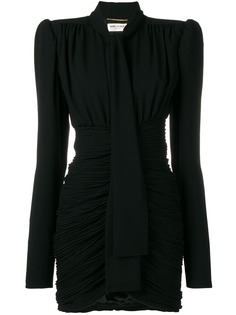 Saint Laurent плиссированное платье мини