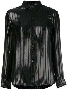 Saint Laurent лакированная рубашка в полоску