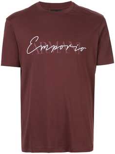 Emporio Armani футболка с вышивкой и принтом логотипа