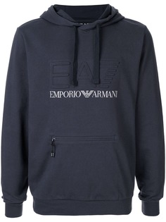 Ea7 Emporio Armani printed logo hoodie