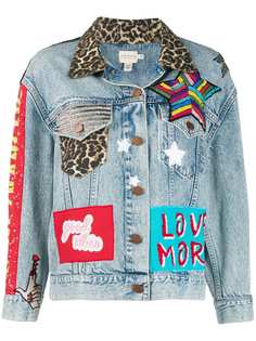 Alice+Olivia embroidered patch denim jacket