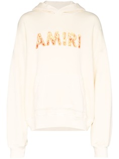 Amiri flame logo print hoodie