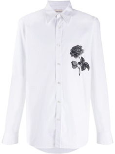 Alexander McQueen рубашка с цветочной вышивкой