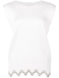 Pleats Please By Issey Miyake scalloped tank top