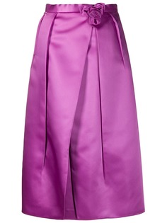 Prada flower detail glossy skirt
