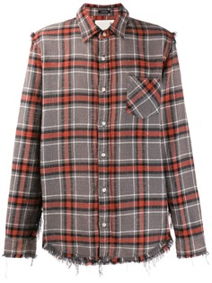 R13 plaid shredded shirt