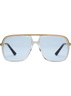 Gucci Eyewear солнцезащитные очки в прямоугольной оправе