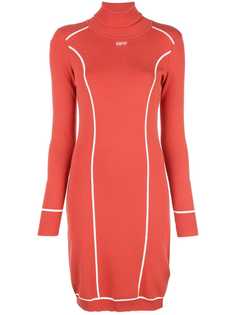 Off-White logo turtleneck fitted dress