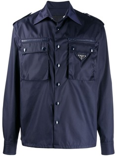 Prada logo plaque shirt jacket