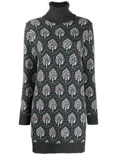 Blumarine geometric intarsia dress