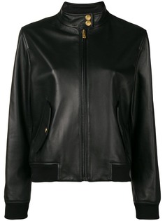 Moschino кожаная куртка с логотипом