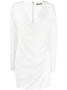 Balmain платье мини с запахом и пайетками