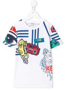 Kenzo Kids футболка со сплошным принтом