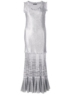 Alexander McQueen вязаное платье миди c эффектом металлик