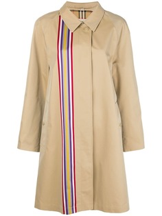 Burberry габардиновое пальто с полосками
