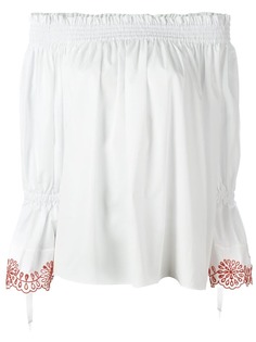 Alexander McQueen блузка с контрастной вышивкой