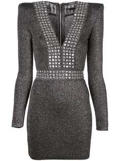 Balmain платье мини с люрексом