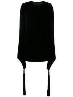 Saint Laurent бархатное платье мини с широкими рукавами