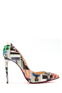 Туфли с коллажным принтом Pigalle Follies 100 Christian Louboutin