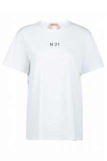 Белая футболка с мини-логотипом No.21