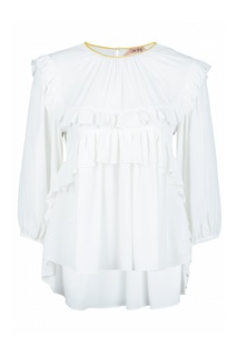 Белая блузка с оборками No.21
