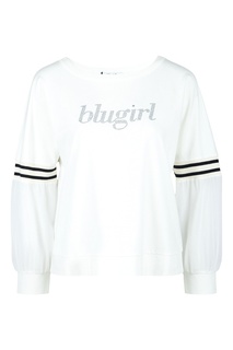 Белый свитшот с присборенными рукавами Blugirl