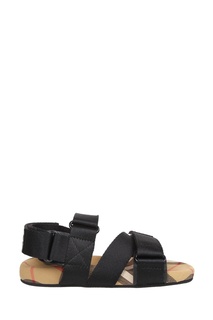Бежевые сандалии в клетку Burberry Kids