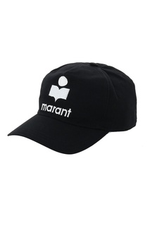 Черная кепка с вышивкой Isabel Marant