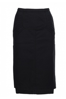Черная юбка с глубокими разрезами No.21