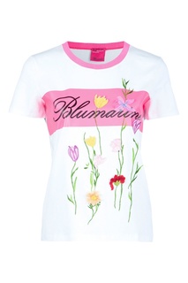 Футболка с вышивкой в виде цветов Blumarine