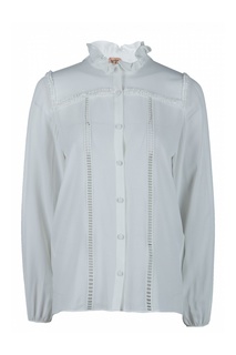 Белая блузка с оборкой на воротнике No.21