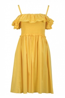 Желтое платье с двойной оборкой Blugirl