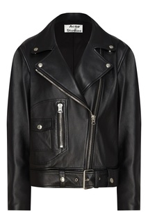 Кожаная куртка со скошенной молнией Acne Studios