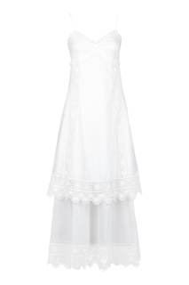 Белый сарафан с двойным подолом Blumarine