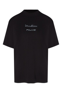 Черная хлопковая футболка Acne Studios