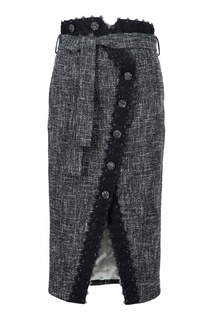 Серая юбка из твида Blumarine