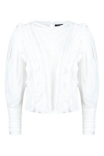 Белая блуза с сетчатой вставкой Isabel Marant