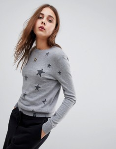 Жаккардовый джемпер с принтом звезд Superdry - Серый