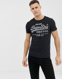 Черная футболка с логотипом с эффектом металлик Superdry - Черный