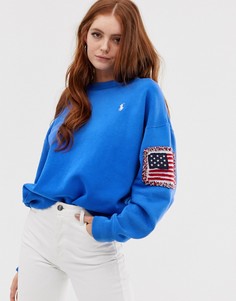 Свитшот-oversize с логотипом сзади Polo Ralph Lauren - Синий