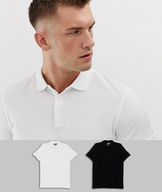 Набор из 2 поло с короткими рукавами ASOS DESIGN НАБОР СО СКИДКОЙ